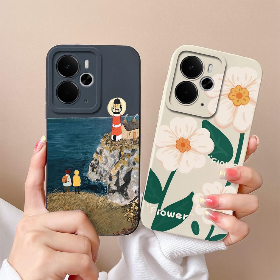Trendy Floral Soft Silicone Case For Realme 14T 14 Pro Plus Lite 5G Protective Cover For Realme14T Realme14Pro Plus Lite Fundas