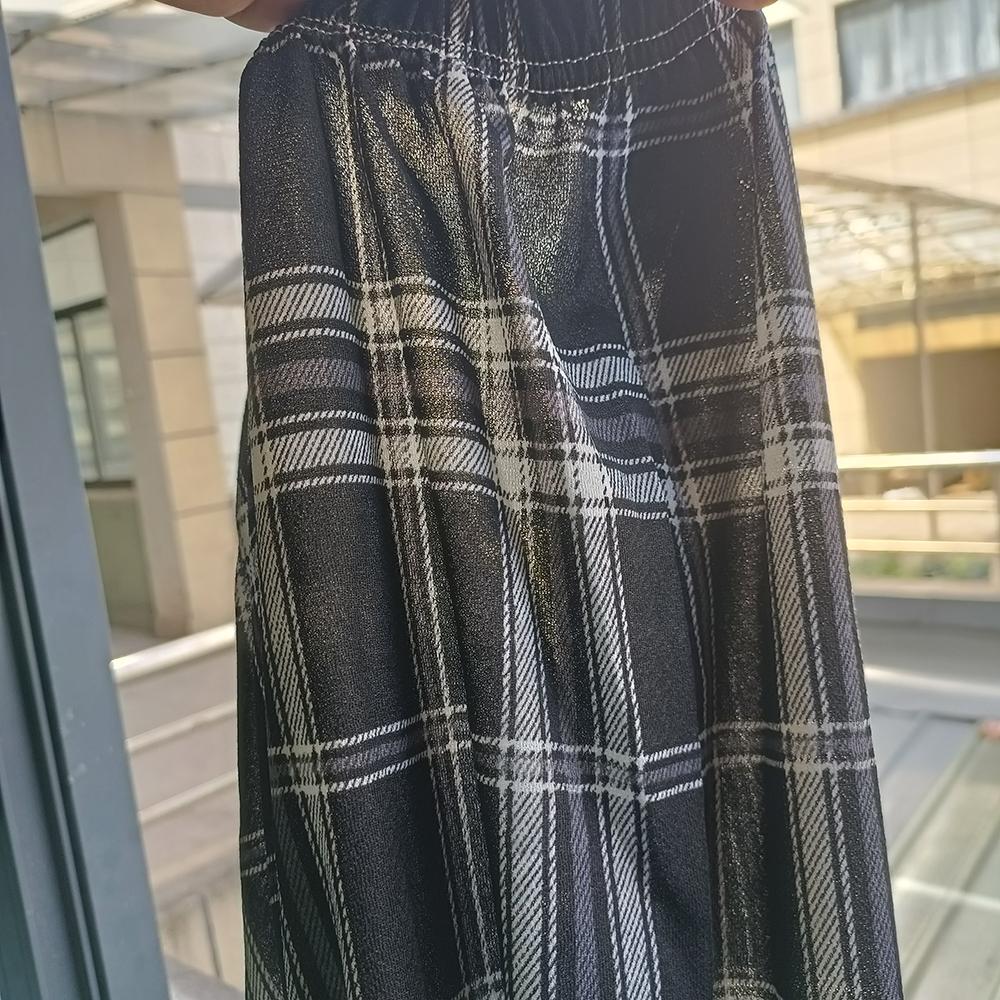 Letní tenké kostkované kalhoty pro ženy, ležérní volné široké kalhoty s vysokým pasem, hip-hop, streetwear, rovné kalhoty