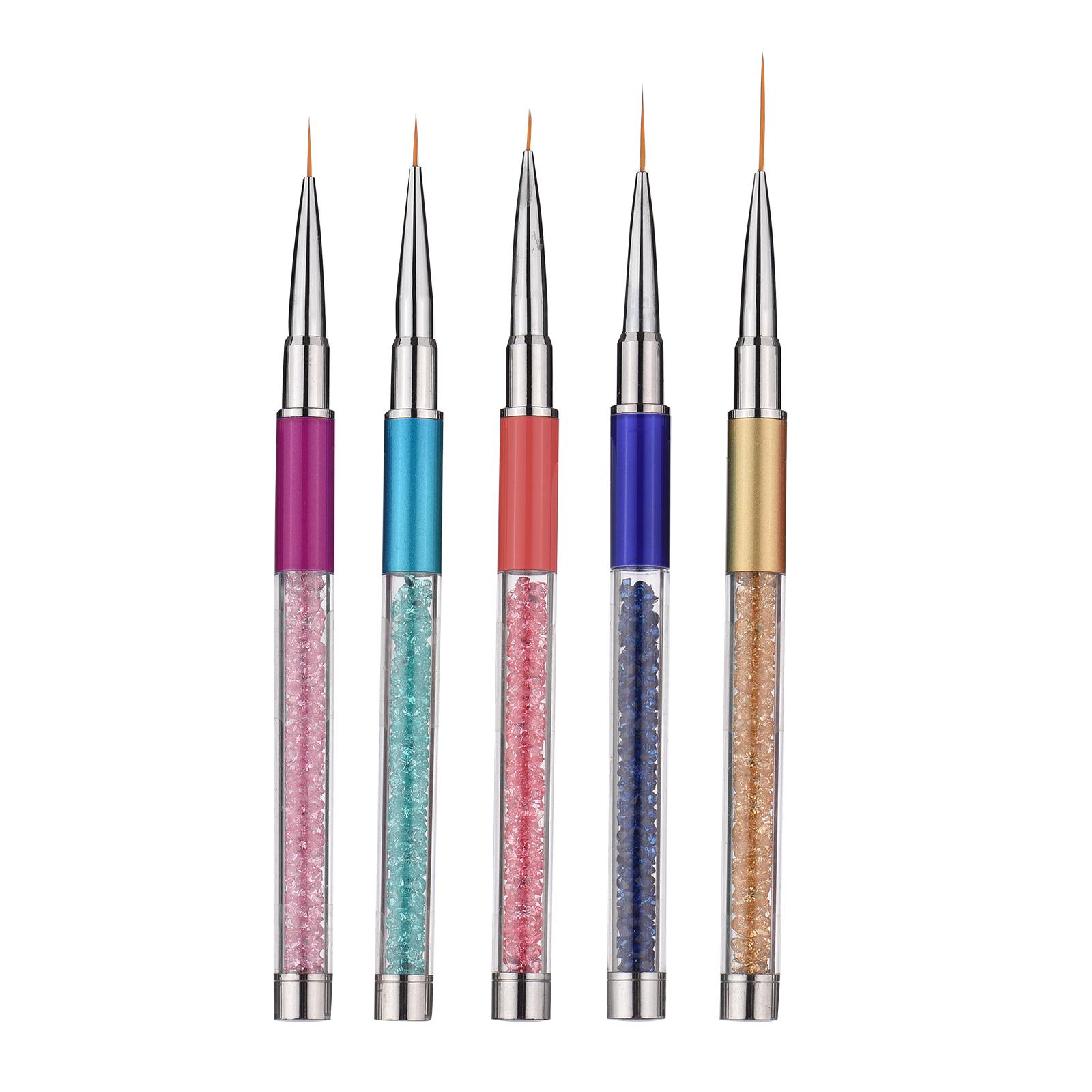 

Кисти для дизайна ногтей, гель-лак для ногтей, живопись, рисунок, линия, полоска, цветочный дизайн, 5 шт., 7/9/11/15/20 мм разноцветный