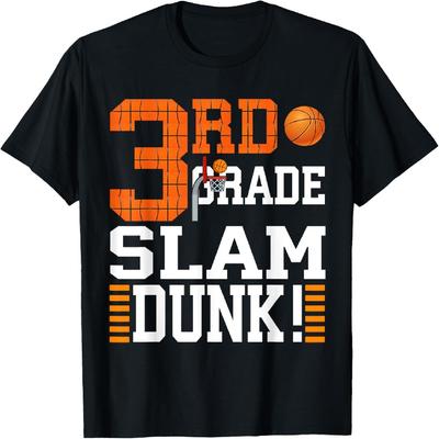 3rd Grade Kids First Day of School Slam Dunk Basketball T-Shirt
