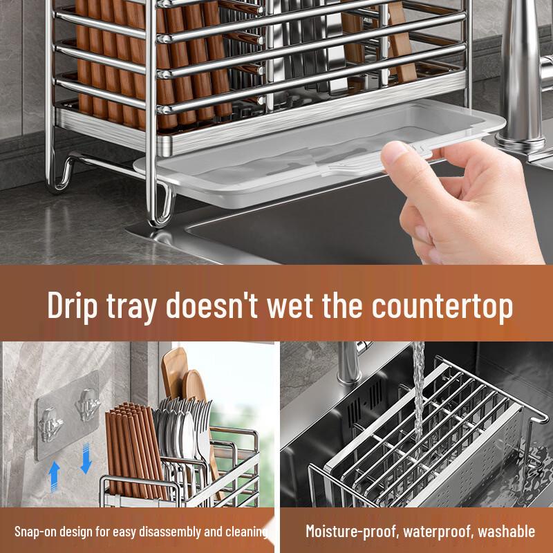 Bingyue Wall-Mounted Kitchen Chopstick Holder and Drainer