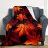 1pc Autumn Leaves Flannel Blanket, Comfortable and Warm Blanket, for Camping Sofa Bed and Couch Office049