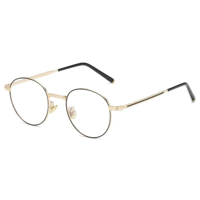 Metal Frame Glasses Round Anti Blue Light Eyewear Women Men Classic Trend Transparent Computer Reading Eyeglasses for Unisex