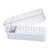 Clear Plastic Nail Art Tool Storage Box Drill Bit Container Case With 40Grids NonSlip Base For Professional Salons