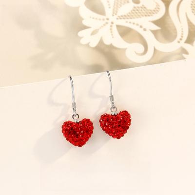 Love Earrings Women's Red Festive Earrings Chinese Style Niche Fashion Versatile Temperament Earrings