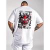 Men Japanese Hannya Mask Graphic Print Short Sleeve T Shirt Vintage Harajuku Streetwear Casual Fashion Tops