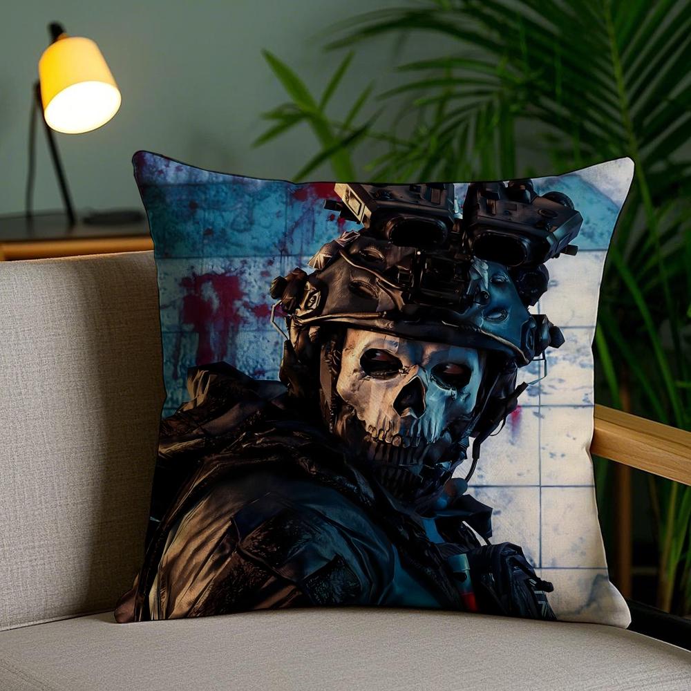Classic Game C-Call Of D-Duty Cushion Cover Soft Short Plush Double-Sided Printing Home Decor Machine Washable Pillow Case Gift