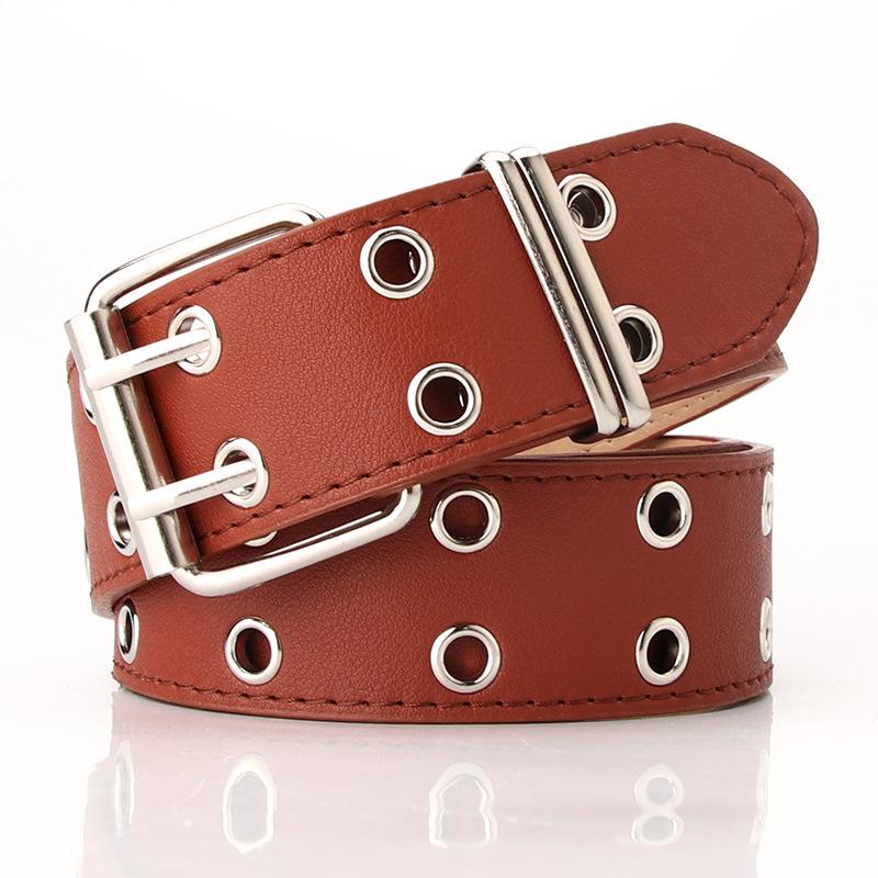 Personalized Double Exhaust Eye Women'S Belt, Rivet Decorative Belt, Wide Belt Stall