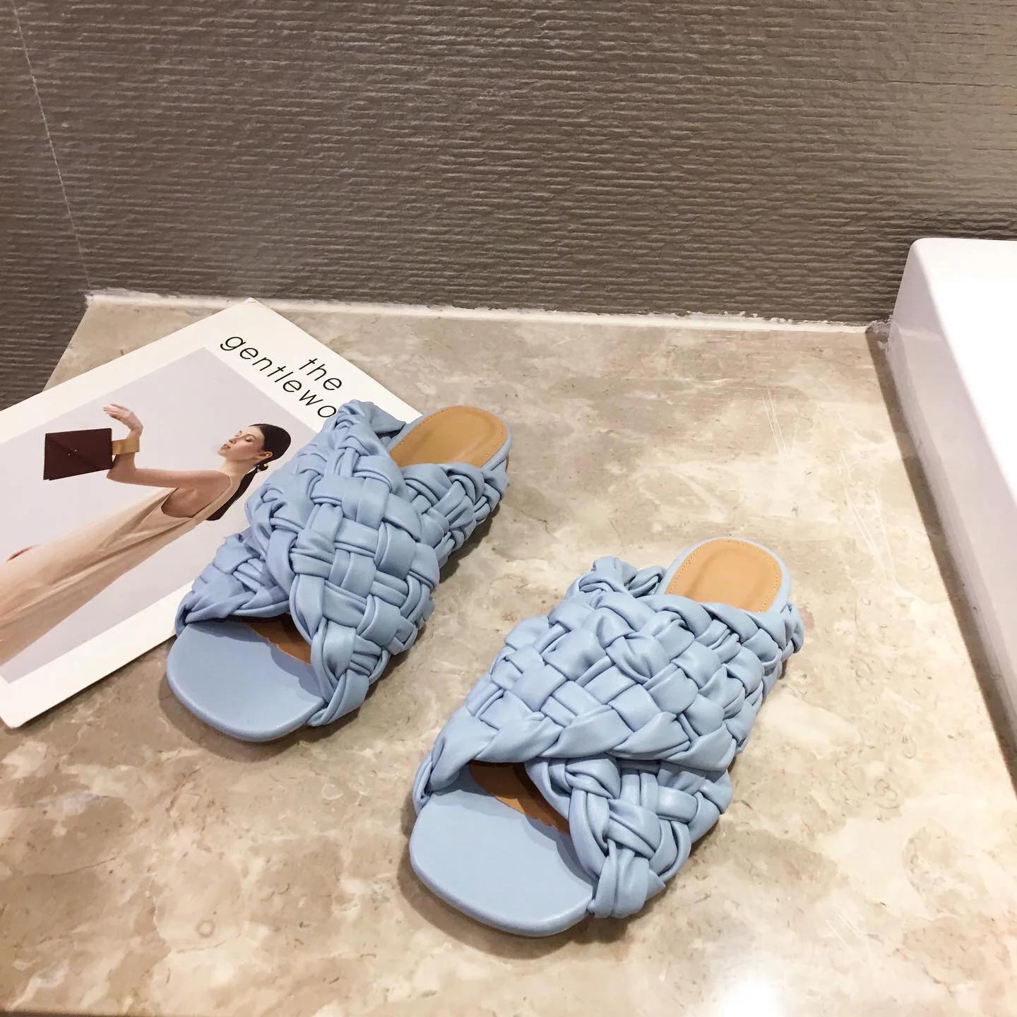 2024 Женские летние шлепанцы высокого качества с открытым носком на плоской подошве — фото 9