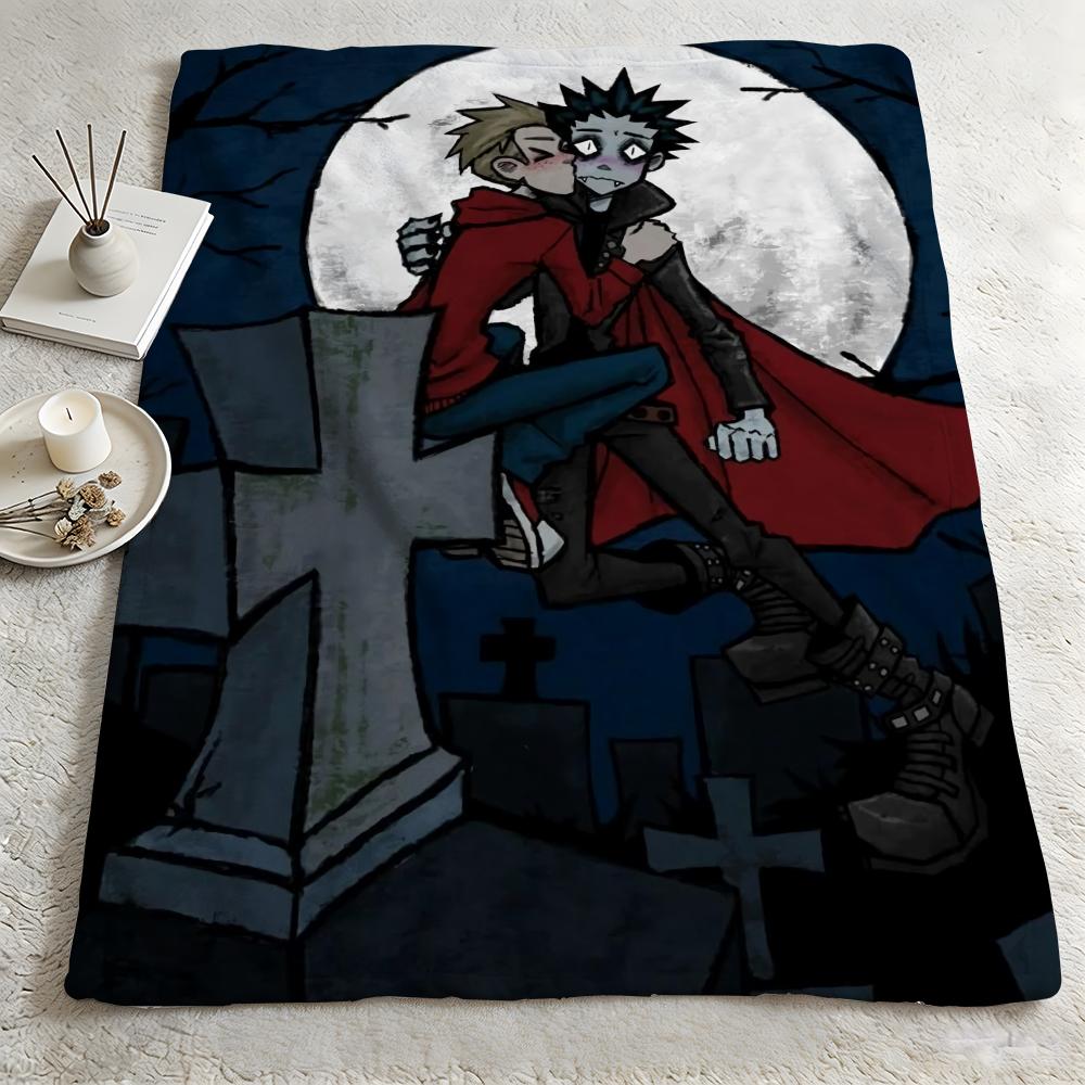 art TThe Little Vampire Fanmaded Throw Warm Soft Flannel Blanket Multiuse for Sofa Bed Camping Travel Nap