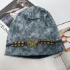 Autumn and Winter American Retro Pile Hat Tassel Butterfly Bag Head Hat Big Head Circumference Showing Face Small Hat Women's Versatile Cold Hat