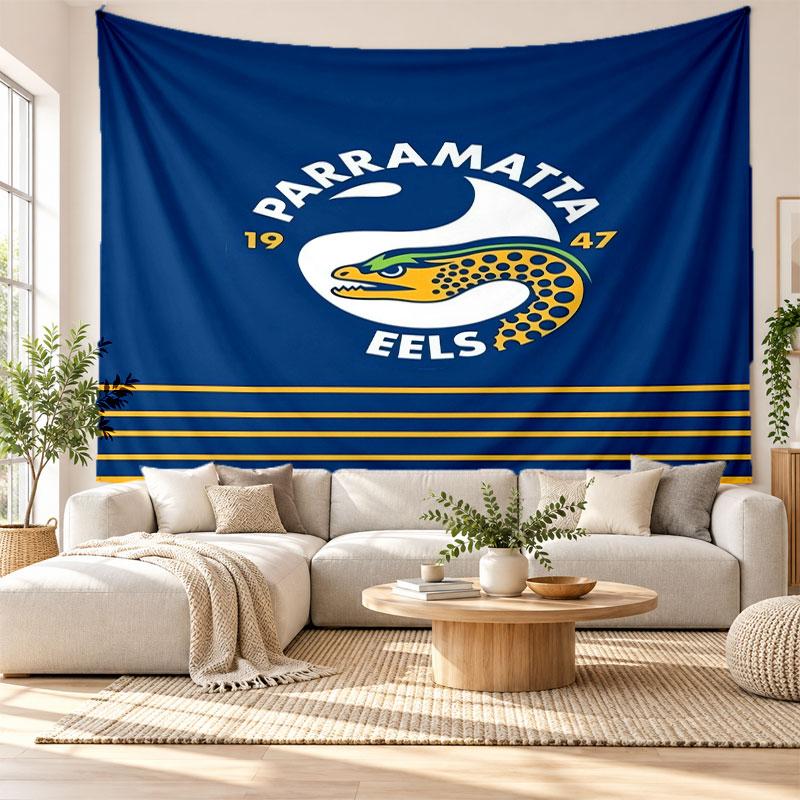 Parramatta Eels Wall Tapestry, Soft Fabric Wall Hanging, Decorative Backdrop For Bedroom Home Wall Art