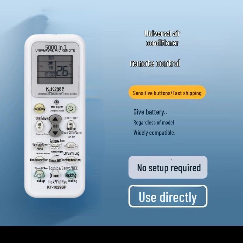 Universal Air Conditioner Remote Control for Gree, Midea, Hualing, Haier, Handian, Chigo, and More Major Brands