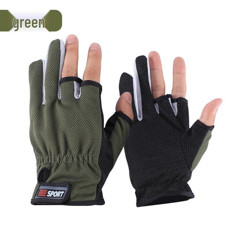

Men s Summer Sun Protection Anti-Slip Fingerless Fishing Gloves: Thin, Anti-Prick, Anti-Stab, Mosquito-Proof, Ice Silk Lure Design.