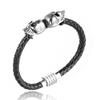Hand-woven Double-layer Leather Bracelet, Skull Ghost Head Men's Titanium Steel Bracelet