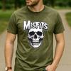 Vintage Misfits Skull T Shirt Rock Band Horror Punk Music Fan Gift Unisex Graphic Crewneck Retro Streetwear Pullover Top