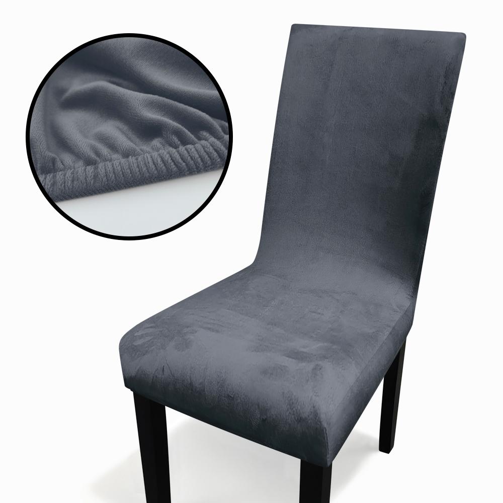 Velvet Home Dining Seat Protector Premium Velvet Chair Cover Thickened Solid Color Stretchable Full Coverage Chair Covers 2026