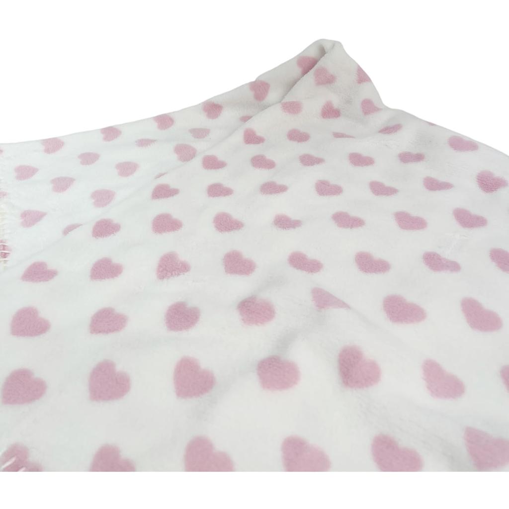 Q-FLA Teddy Bear Plush Toy, Animal Gift, Bear & Blanket Pink Heart Set, Perfect for Baby Showers and Celebrations, 826559