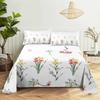 Beautiful Flower Digital Printing Polyester Bed Flat Sheet With Pillowcase Print Bedding Set