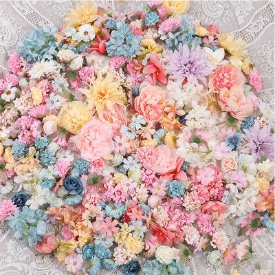 Random Style Color Artificial Flowers Head Mixed Fake Flower for Wedding Decoration Home Decor DIY Craft Wreath Gift Accessories