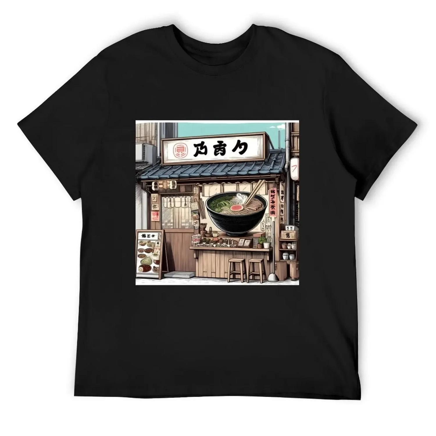 

Футболка Ramen Mini Shop забавные костюмы футболки графические футболки сублимационная печать дизайн на заказ мужские футболки XXXXXL чёрный