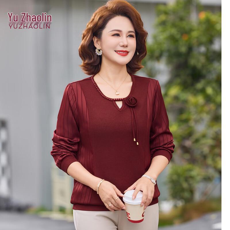 Yuzhaolin Women s Elegant Striped Chiffon Patchwork V-Neck T-Shirt 4XL