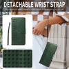 For Xiaomi Poco M7 Pro 5G/Xiaomi Redmi Note 14 5G Leather Case Wallet Stand Grids Imprinted Phone Cover with Strap