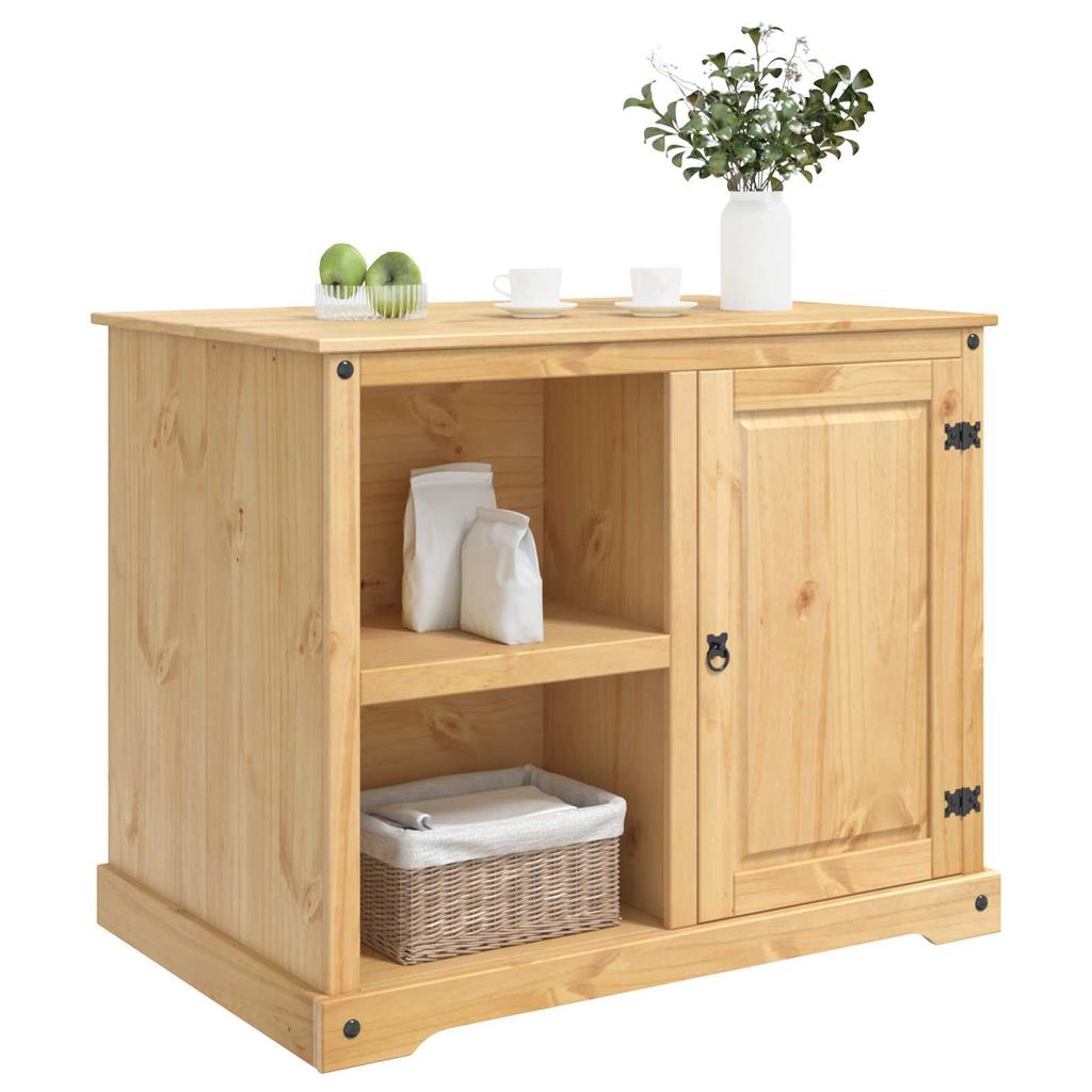 Kitchen Trolley 2 pcs Honey Wax Finish 112 x 77 x 91.5 cm Solid Pine