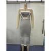 Summer Women's One-Shoulder Sexy Sheath Striped Knit Slim Hip Dresses