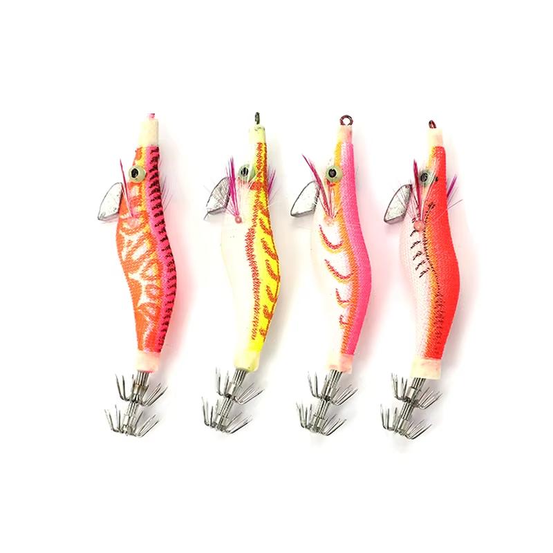 

Wrapped Prawn Lure Fishing Lures 4PCS Octopus Shrimp Wood Baits Squid Jig Fishing Hooks 8.5cm/7.3g Lures For Outdoor Fishing 4PCS- 8.5cm-7.3g