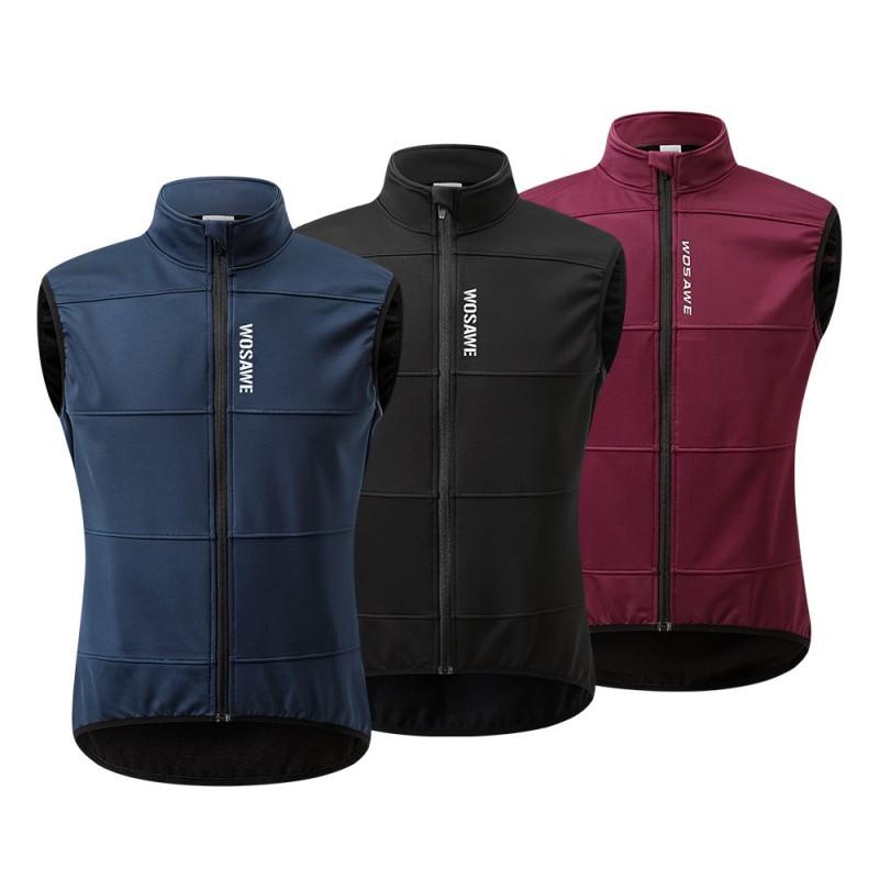 1 Windproof Thermal Fleece Cycling Vest Men Winter Outdoor Sports Motorcycle Riding Protective Gear