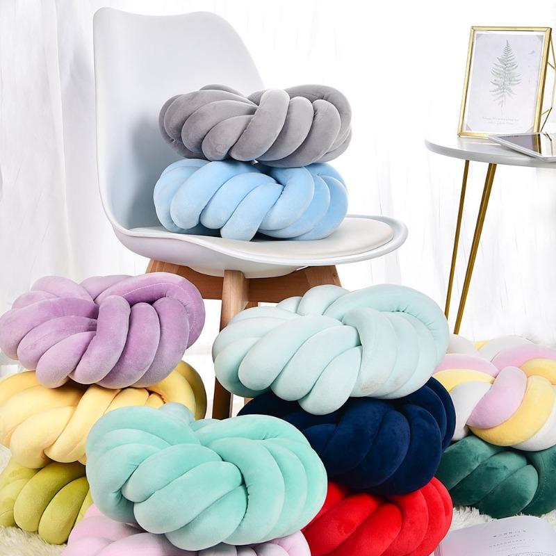 Round Handmade Knot Pillow Cushion Art Home Decor Pillows for Bed Pillows DIY Throw Pillows for Couch Sofa Bedroom Christmas Birthday Festival Gift
