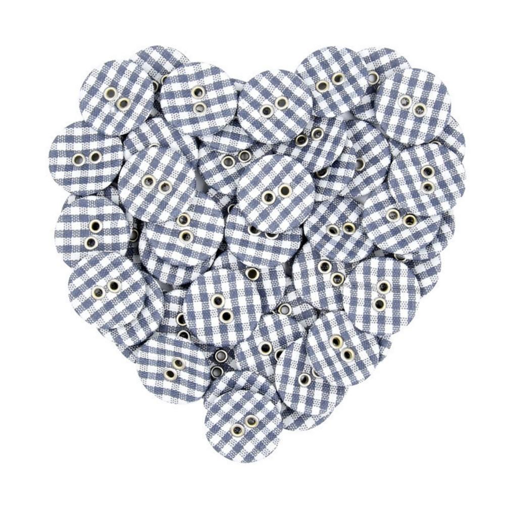 50PCS Multi-Color Round Button Plaid Button Love Scrapbooking for Wedding Decor Sewing Accessories