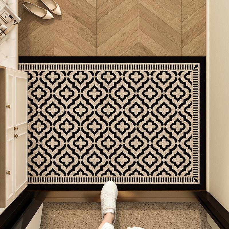 Door Floor Mat American Retro Door Foot Mat, Door Outer Silk Ring Non-Slip Carpet, Scraping Mud And Rubbing Soil Can Be Cut