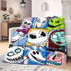 Jack Sally Cartoon Flannel Blanket for Bedrooms Sofas Beds Chairs Travel Picnics Print Home Decor Gift