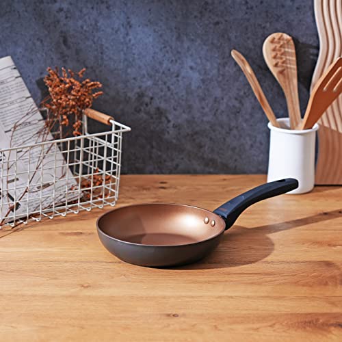 Visions Frying Pan, 20cm, Induction Compatible, Black, Gold Coating, CP-1746