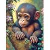 5D DIY Full Round Drill Diamond Painting Little Monkey Home Decor Art Craft