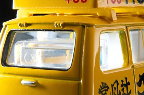 TOMYTEC Tomica Limited Vintage 1/64 Scale LV-201a Subaru Sambar Light Van Hot Dog Vendor (Yellow/Black) with Figure (Finished Product)