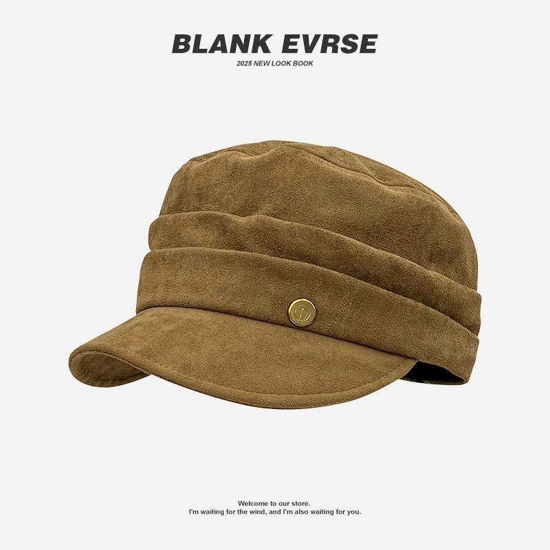 Japanese Retro Equestrian Hat Suede Duck Tongue Beret Women'S Casual Versatile Spring And Autumn Octagonal Hat Shows Small Face