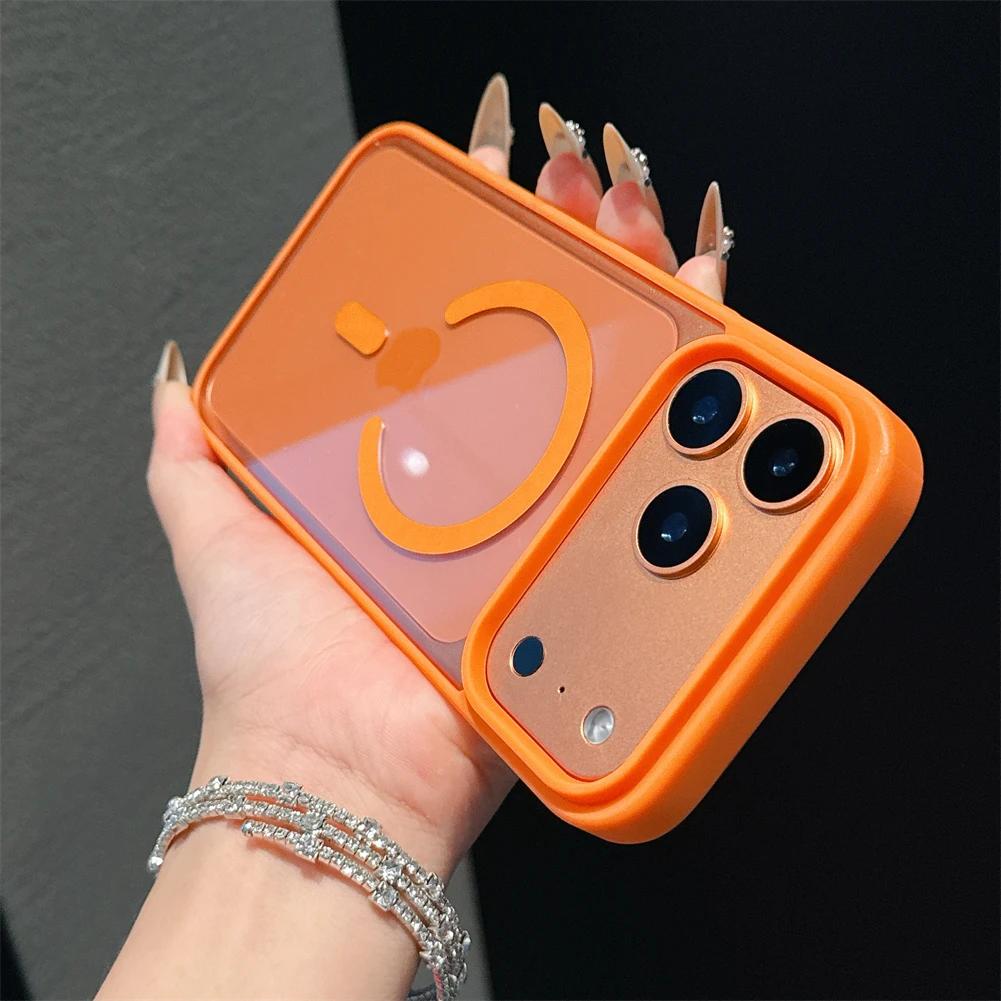 Luxus Bonbonfarbe Magnetisch Für Magsafe Hülle Für iPhone 17 Pro Max Klar Matt Kante Hybrid Silikon Weich Hart Rückabdeckung Schale