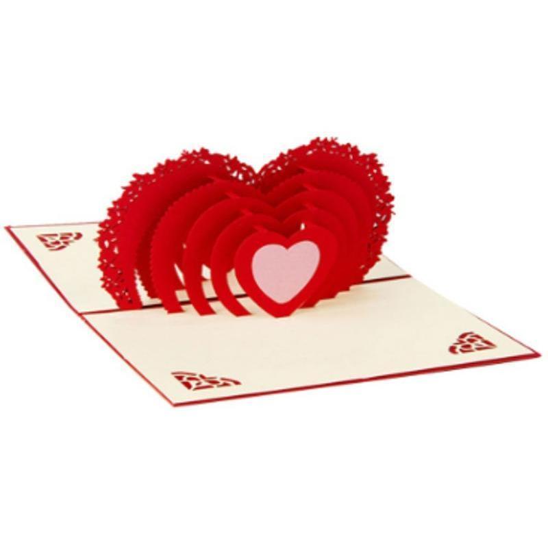 3D Creative Card Heart To Heart Anniversary Valentine Birthday Thank You Christmas Suitable Household Festival Party Supplies