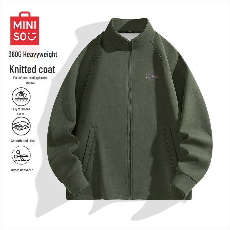 

MINISO Men s Loose Fit Casual Stand Collar Knit Cardigan XL