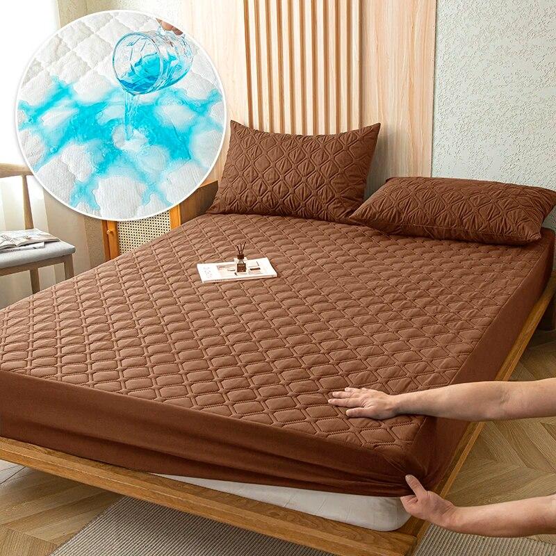 Waterproof Thicken Matter Cover Fitted Sheets Mattress Pad Protector Adjustable Bed Cover Anti-bacterial Bedspread 150/160x200cm
