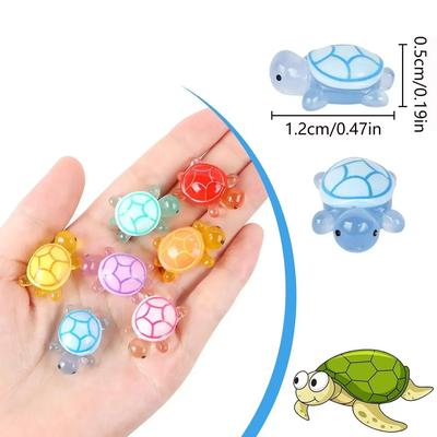 10/100Pcs Mini Turtles Night Glow Turtle Figurines Glow In The Night Turtle Miniatures for DIY Fairy Garden Decor
