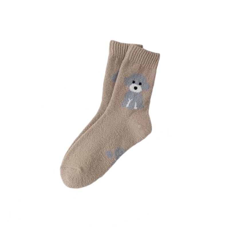 Cozy Double-Sided Fleece Puppy Floor Socks - 3 Pair Set