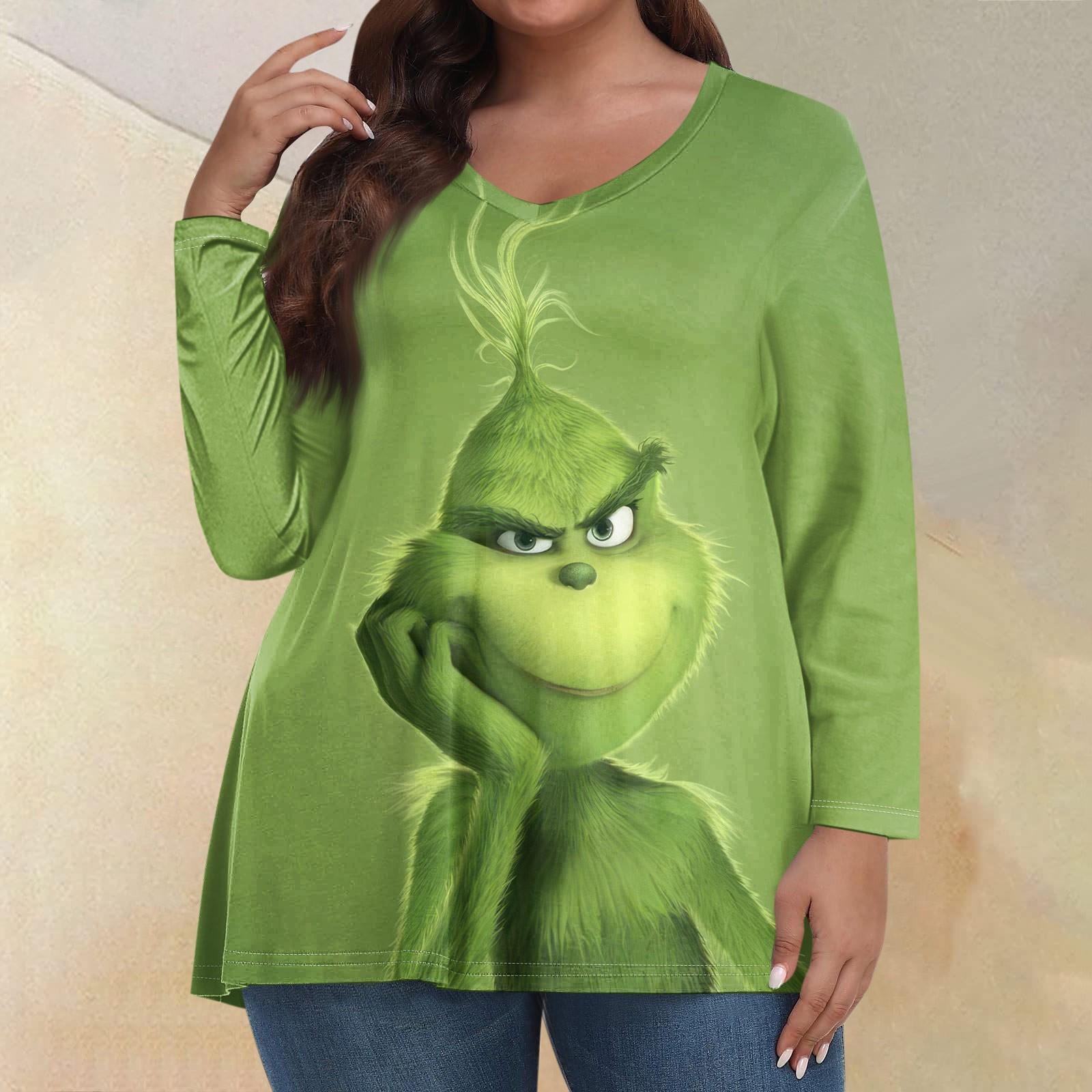 

Женские топы больших размеров с длинным рукавом и принтом, рубашки с V-образным вырезом, повседневная одежда, топы L