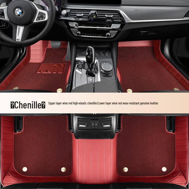 Full Coverage Genuine Leather Starry Sky Car Floor Mats - Double Layered for Thousands of Models