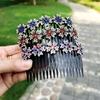 Strass-Blumen Anti-Rutsch-Haarkamm-Clip für Pony und Hochsteckfrisuren