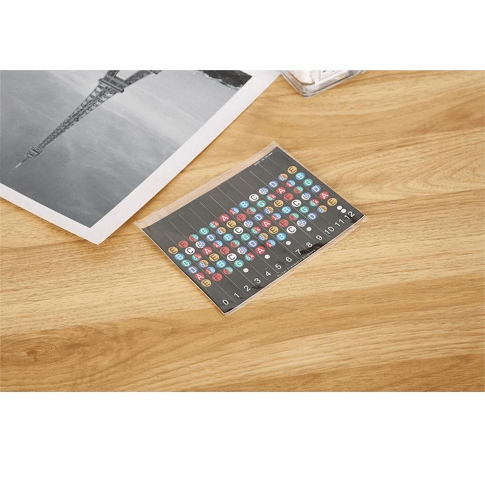 Printed Vinyl Paper Guitar Practice Chord Chart Color Coded Chord Fingering Diagram For Kids