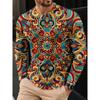 3D-Druck Buntes Luxuriöses T-Shirt Für Männer Exquisites Muster T-Shirts Herbstmode Lässige Langarm O-Ausschnitt Oberteile Lockere T-Shirts